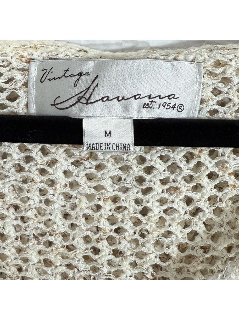 Vintage Havana Women’s Cream Crocheted Hoodie Sweatshirt Sweater. Size M - Picture 6 of 6